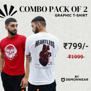 Demon Wear's Samurai "Headphone Skull" Heartless Combo Pack of 2 for Him