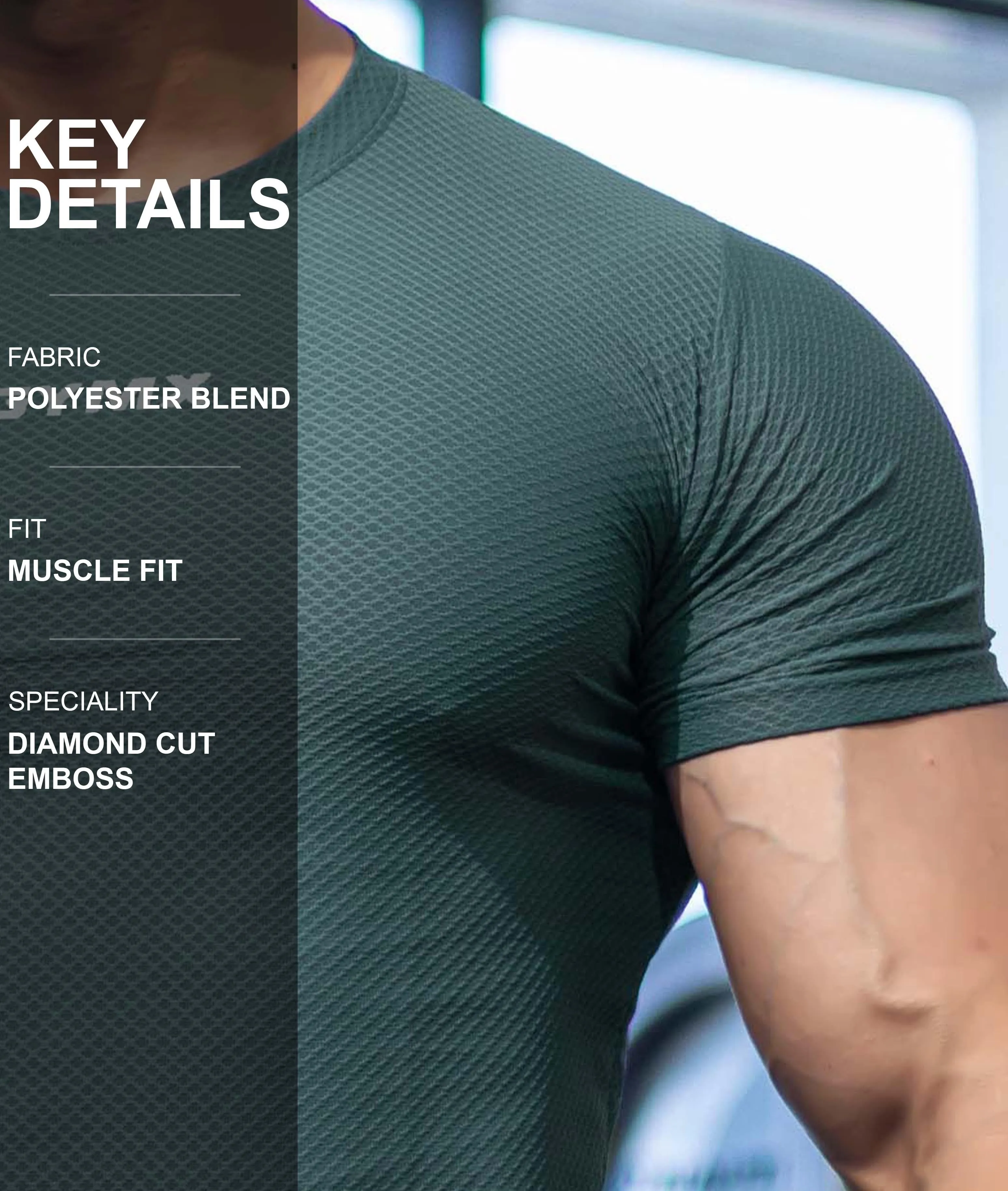 Diamond Cut GymX Tee: Reptile Green
