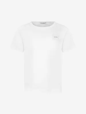 Dolce & Gabbana Boys Cotton Jersey Logo T-Shirt in White