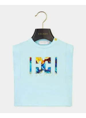 ESCADA MUSCLE TEE WITH CONTRAST FLORAL PRINT LOGO