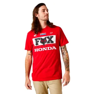 Fox Racing  Mens Flame Red Honda Premium Tee T-Shirt Short Sleeve Crew Neck