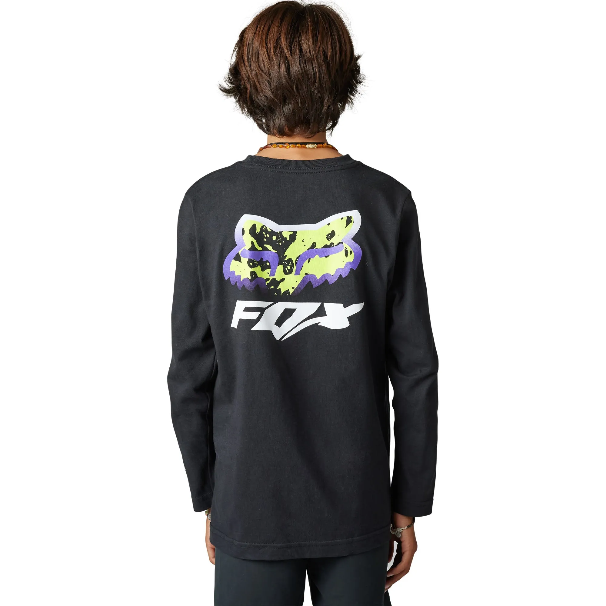 Fox Racing  Youth Morphic T-Shirt Long Sleeve Tee Midweight Soft Comfort Black