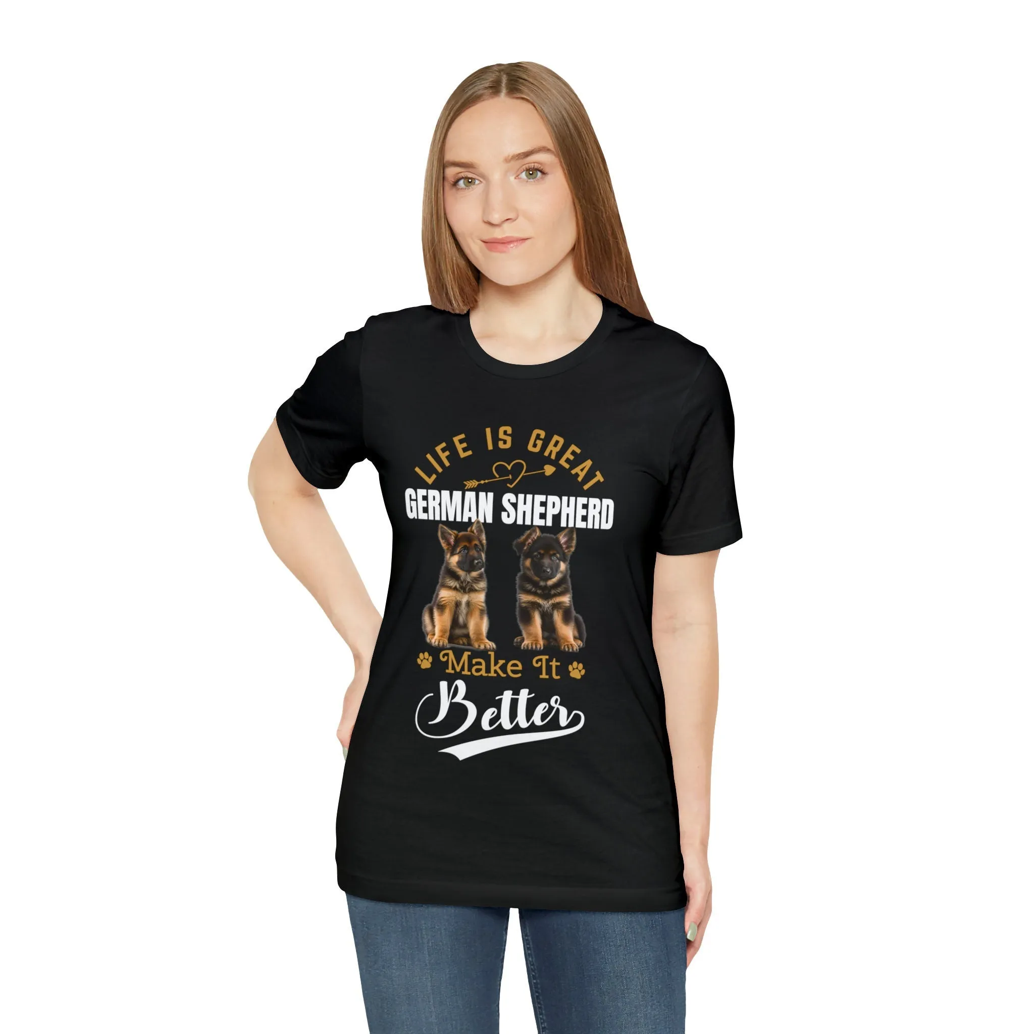 German Sheperd Dog owner t-shirts | Custom t shirt printing | t-shirt novelty Vintage tees Life is Great.
