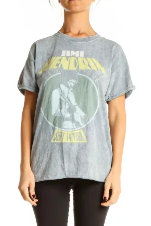 Gray Graphic Print All Day Wear Top