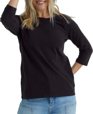 Hanes womens Stretch Cotton Raglan Sleeve Tee Shirt, Black, XX-Large US