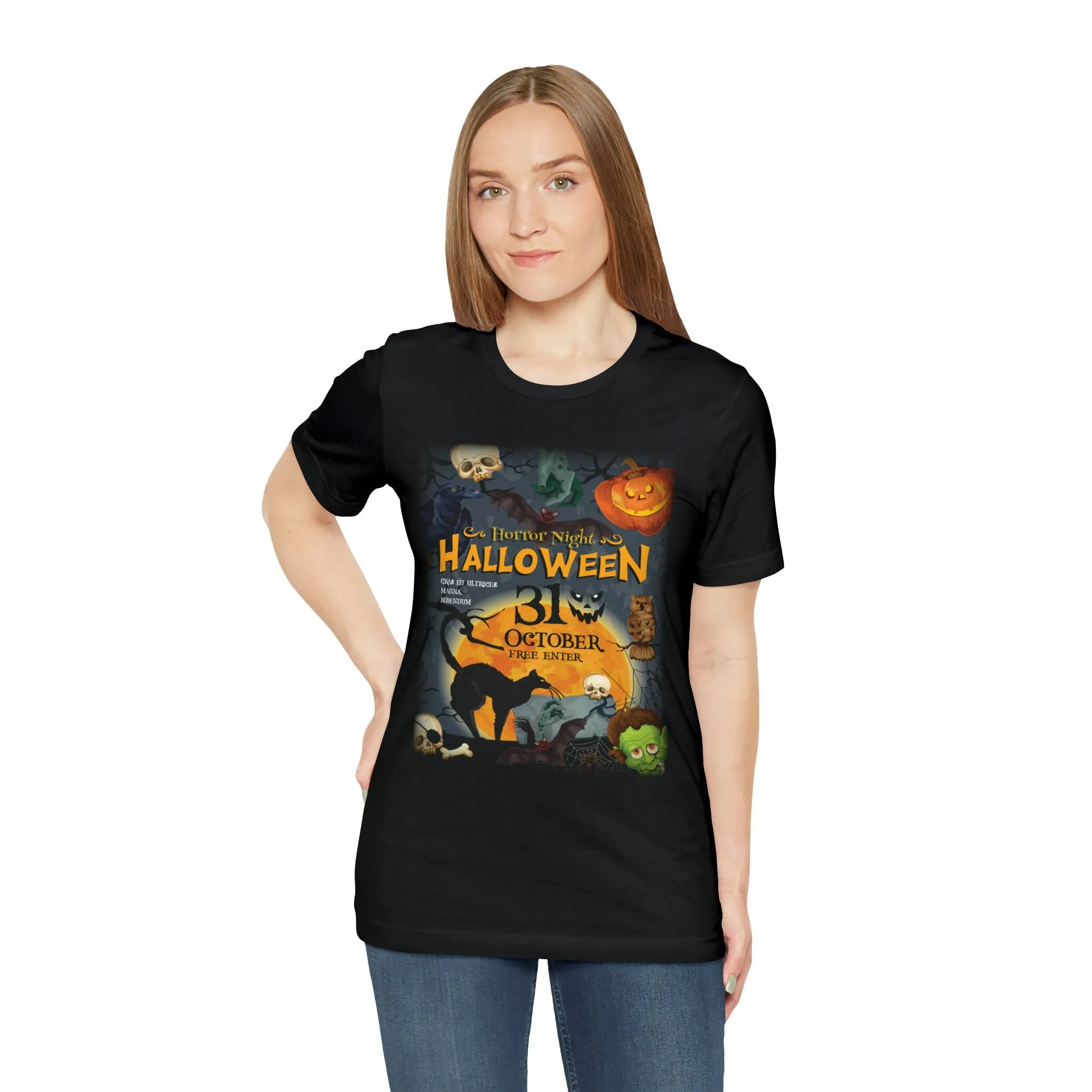 Horror Night t-shirt Halloween Oversize t shirt | Graphic tees for women | Halloween Clothe Loose fit Graphics