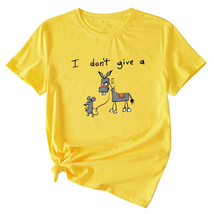 I Don't Print Ladies Round Neck and Short Sleeves with Interesting Patterns Shirts