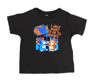 I Just Want To Go Blue Dog T-Shirt