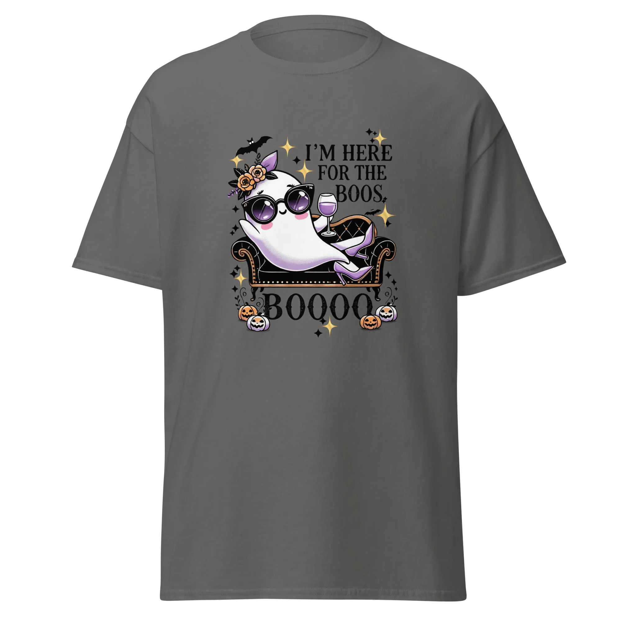 I'm Here For The Boos - Halloween T-Shirt - Fun Ghost Halloween T-Shirt