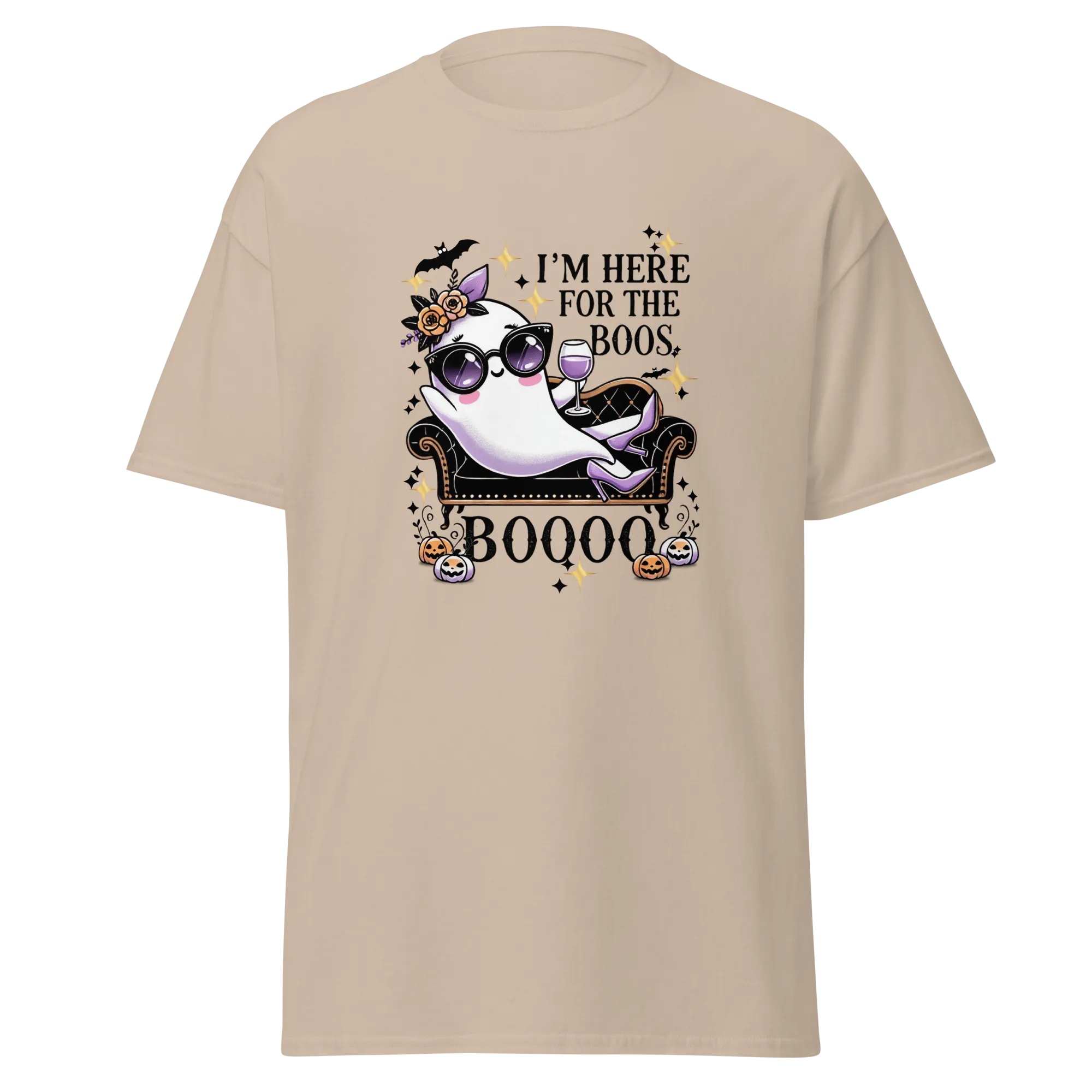 I'm Here For The Boos - Halloween T-Shirt - Fun Ghost Halloween T-Shirt