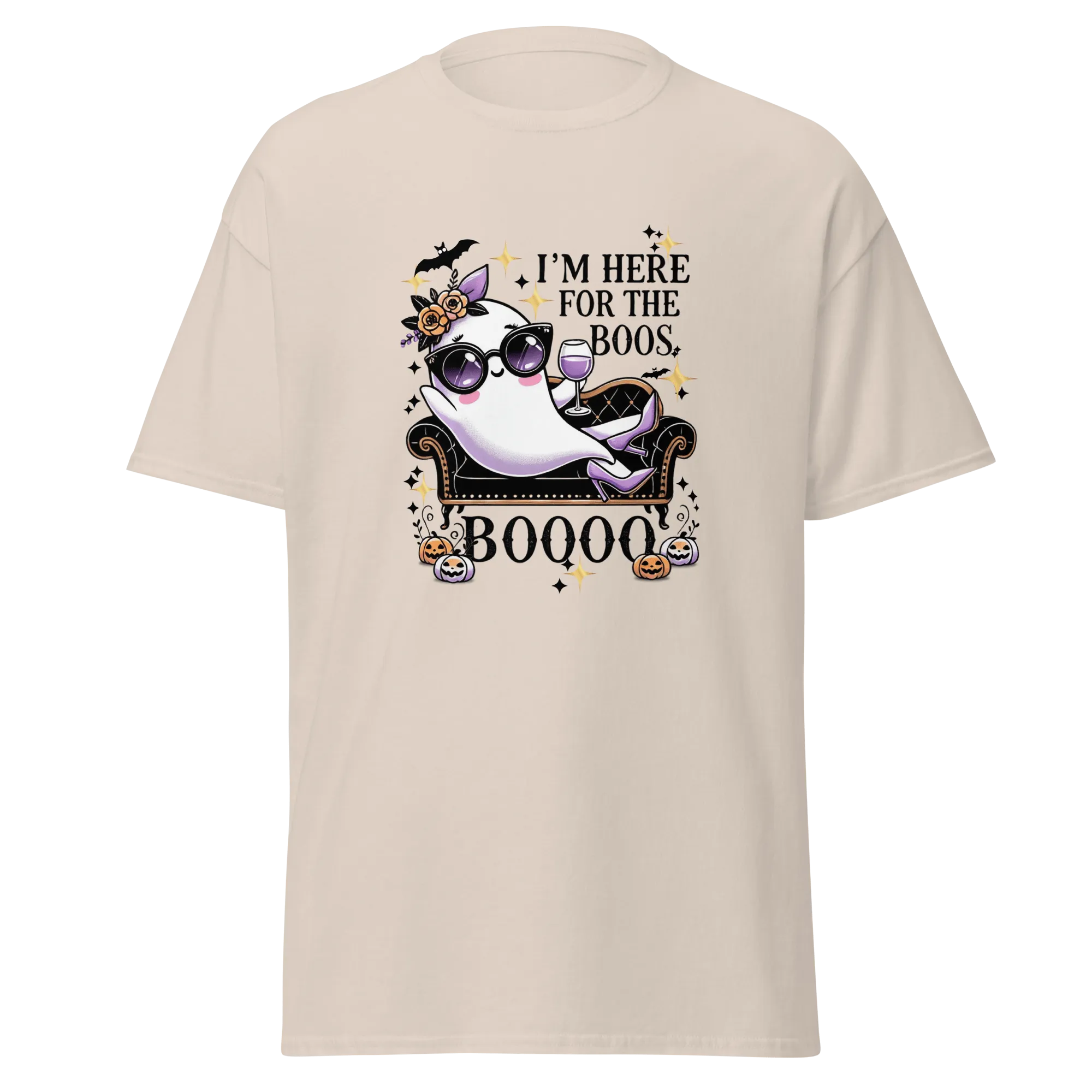 I'm Here For The Boos - Halloween T-Shirt - Fun Ghost Halloween T-Shirt