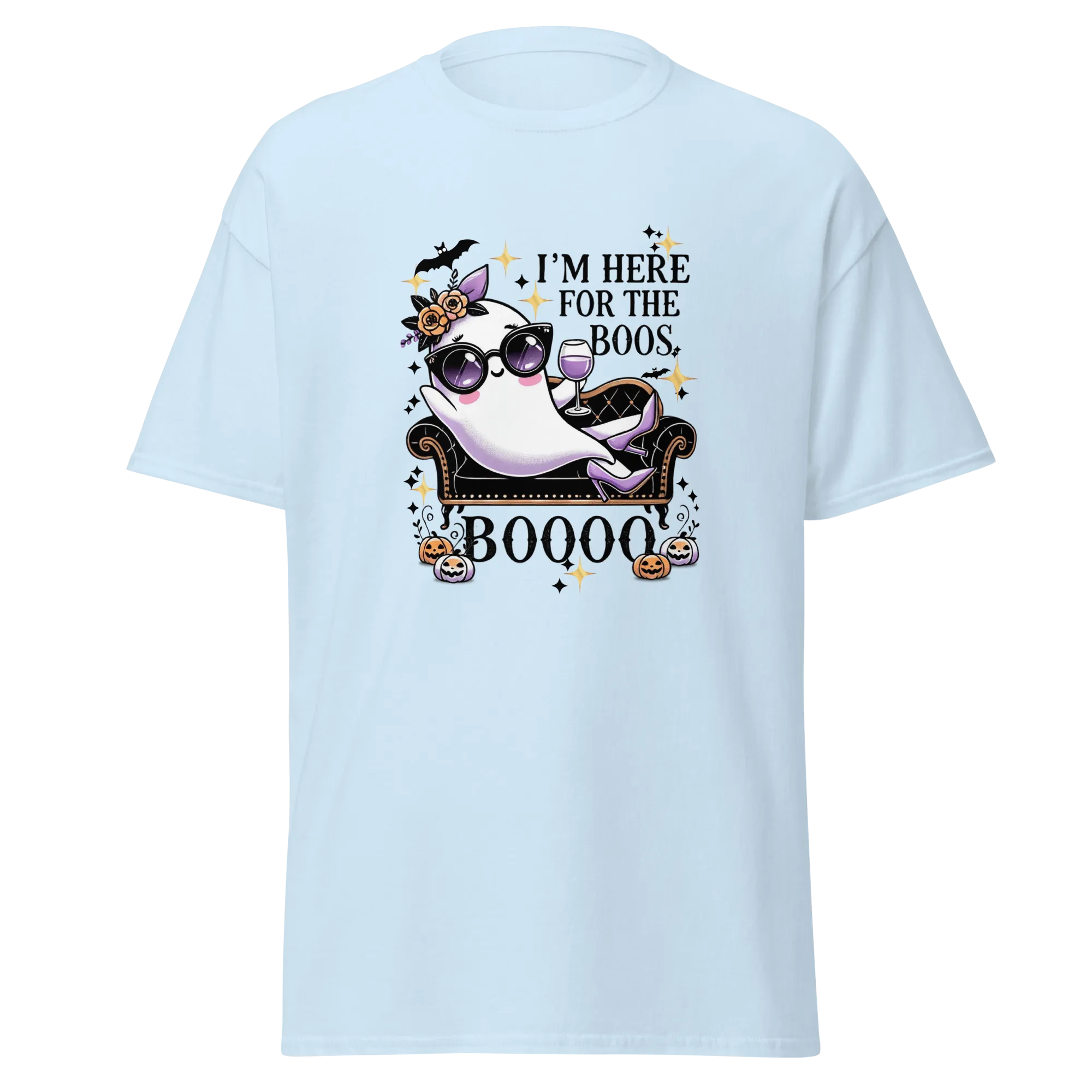 I'm Here For The Boos - Halloween T-Shirt - Fun Ghost Halloween T-Shirt