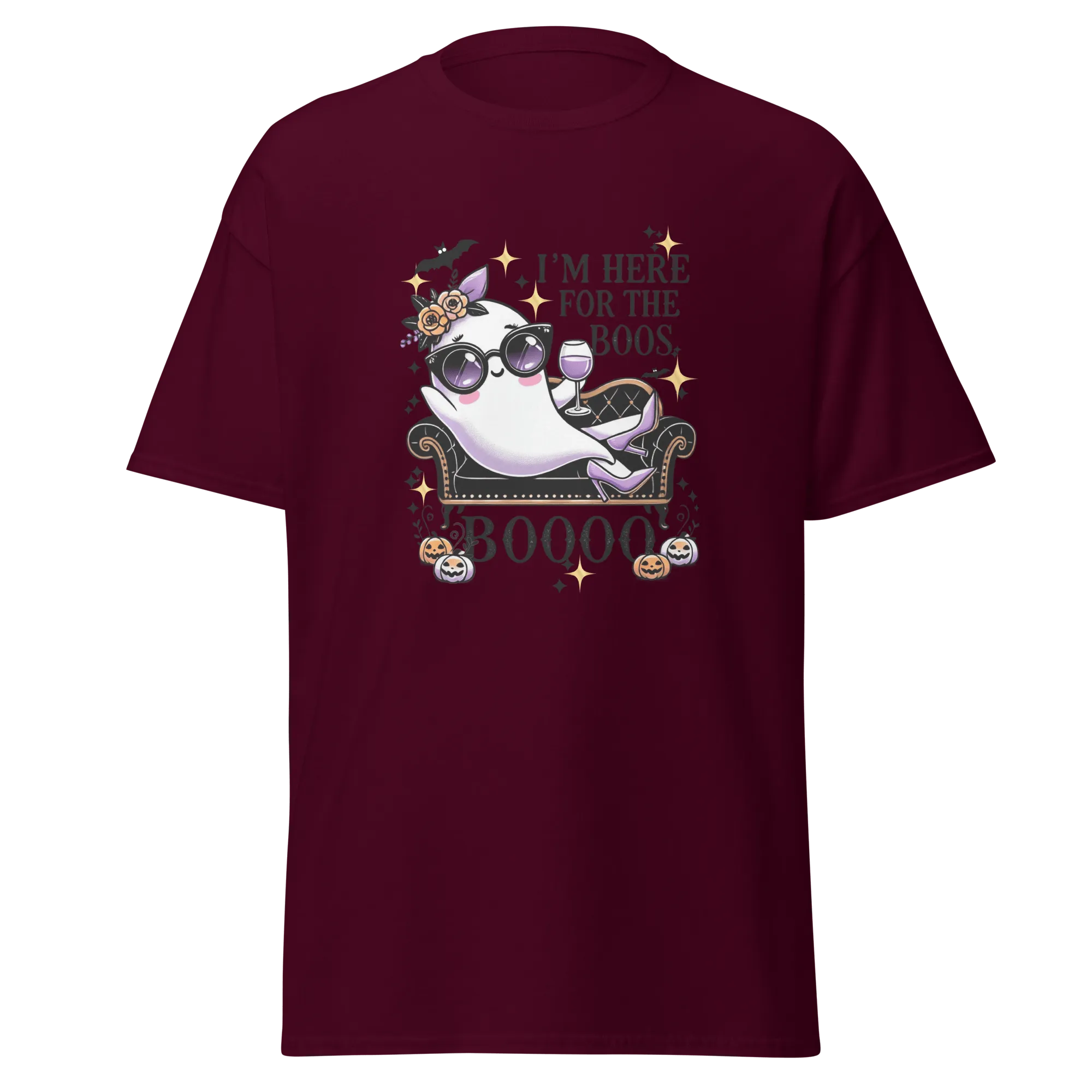 I'm Here For The Boos - Halloween T-Shirt - Fun Ghost Halloween T-Shirt
