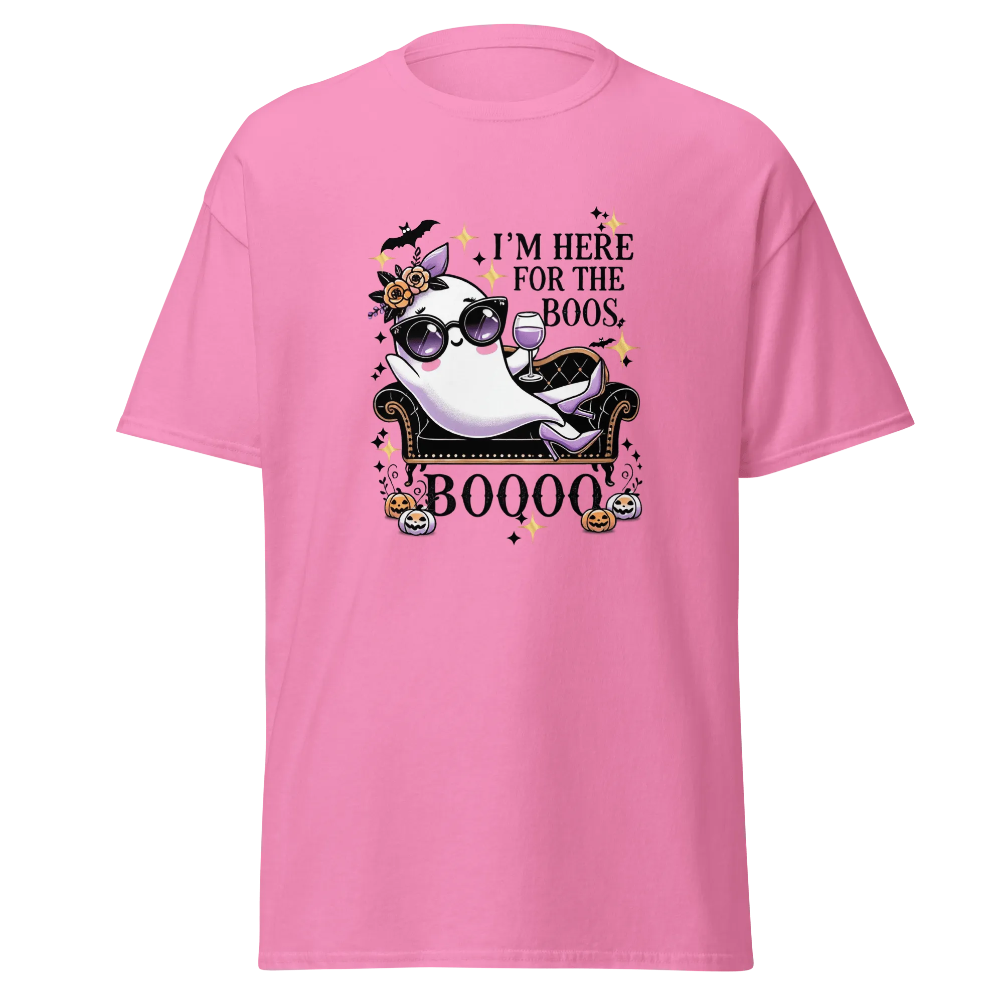 I'm Here For The Boos - Halloween T-Shirt - Fun Ghost Halloween T-Shirt