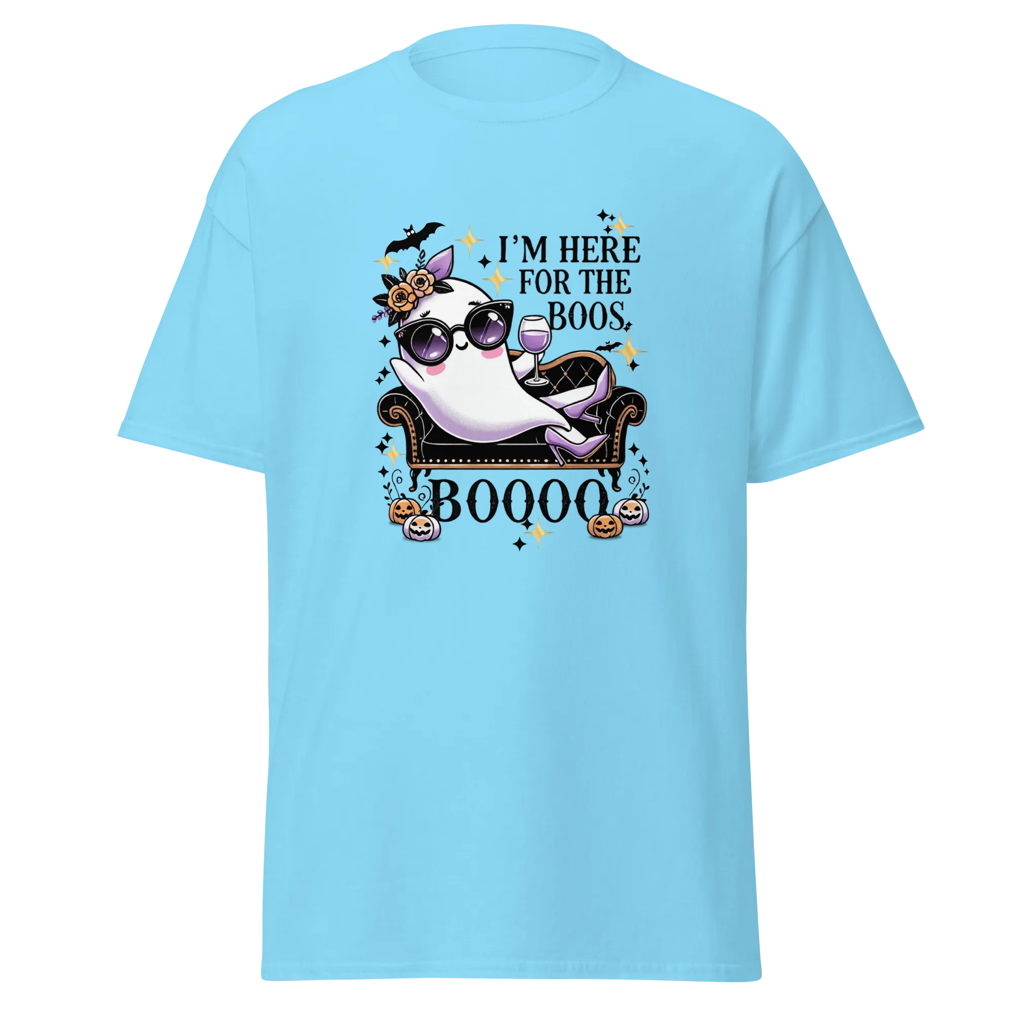 I'm Here For The Boos - Halloween T-Shirt - Fun Ghost Halloween T-Shirt