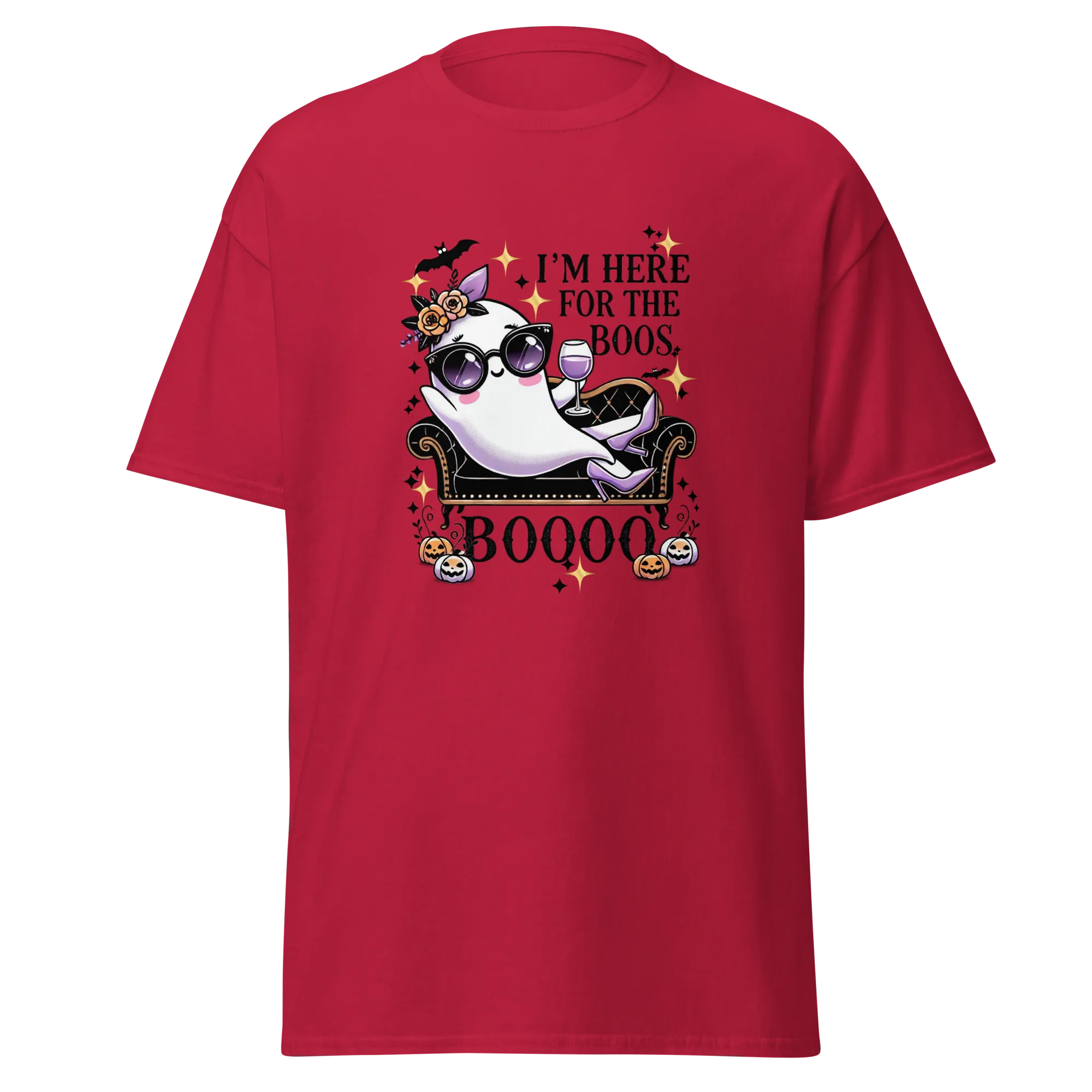 I'm Here For The Boos - Halloween T-Shirt - Fun Ghost Halloween T-Shirt