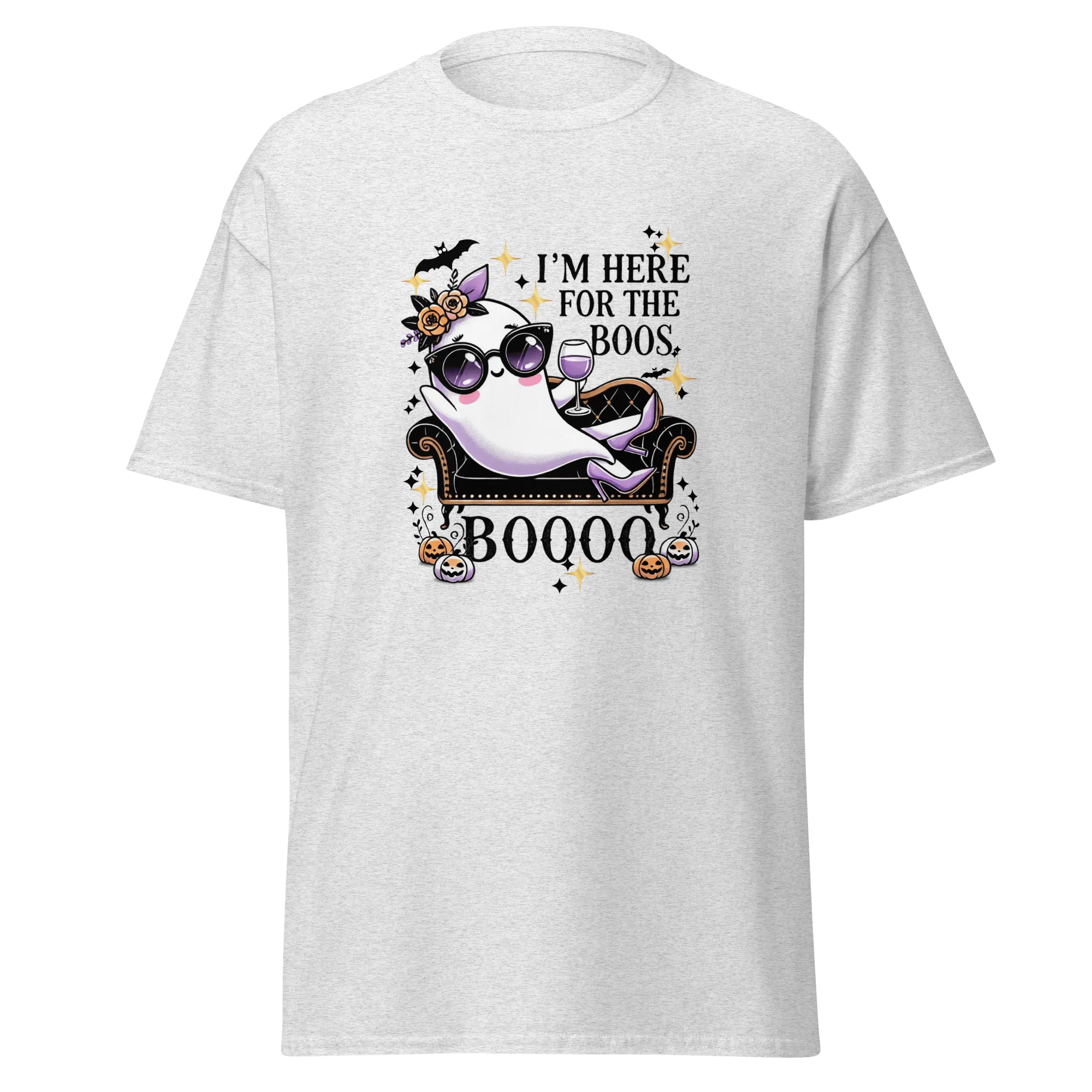 I'm Here For The Boos - Halloween T-Shirt - Fun Ghost Halloween T-Shirt
