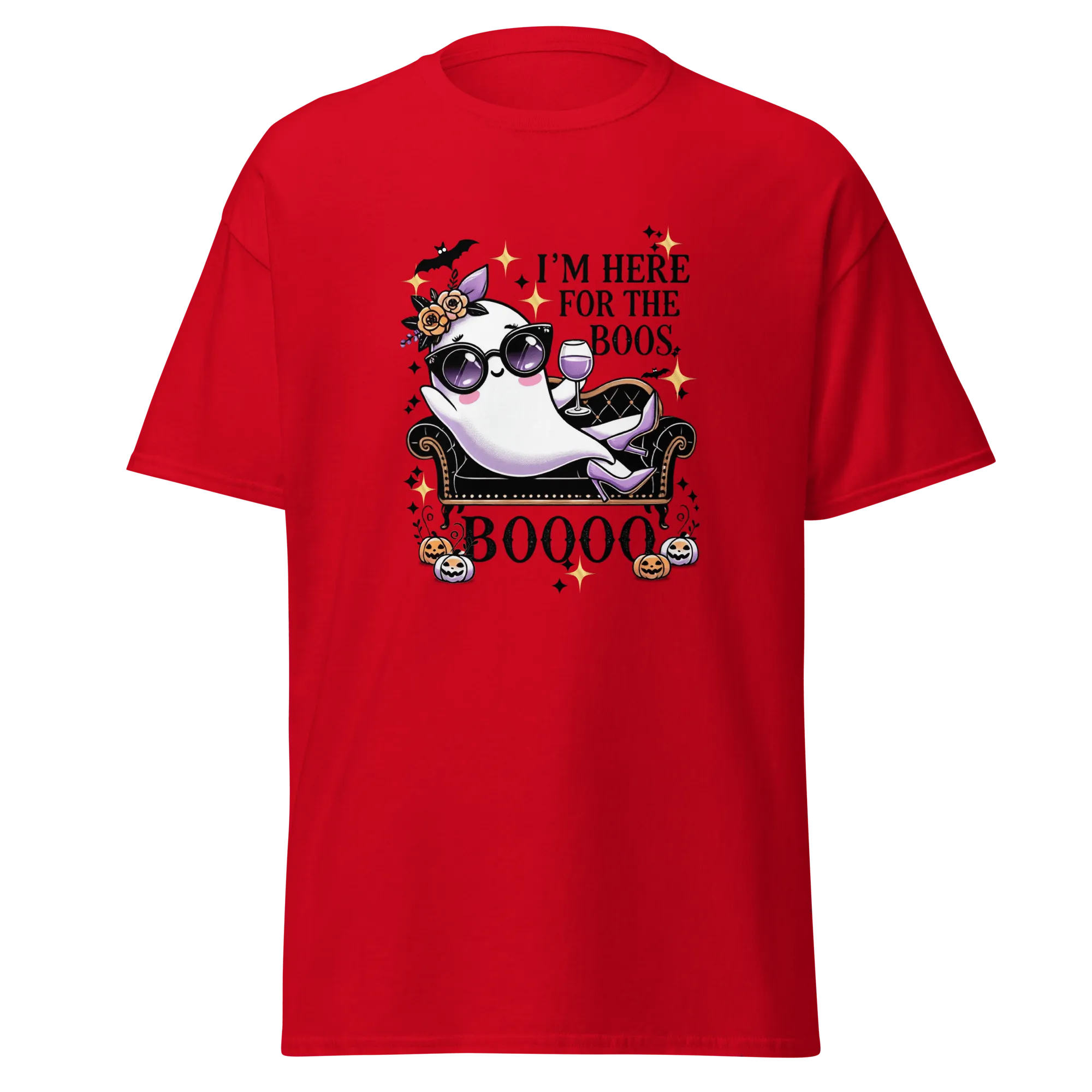 I'm Here For The Boos - Halloween T-Shirt - Fun Ghost Halloween T-Shirt