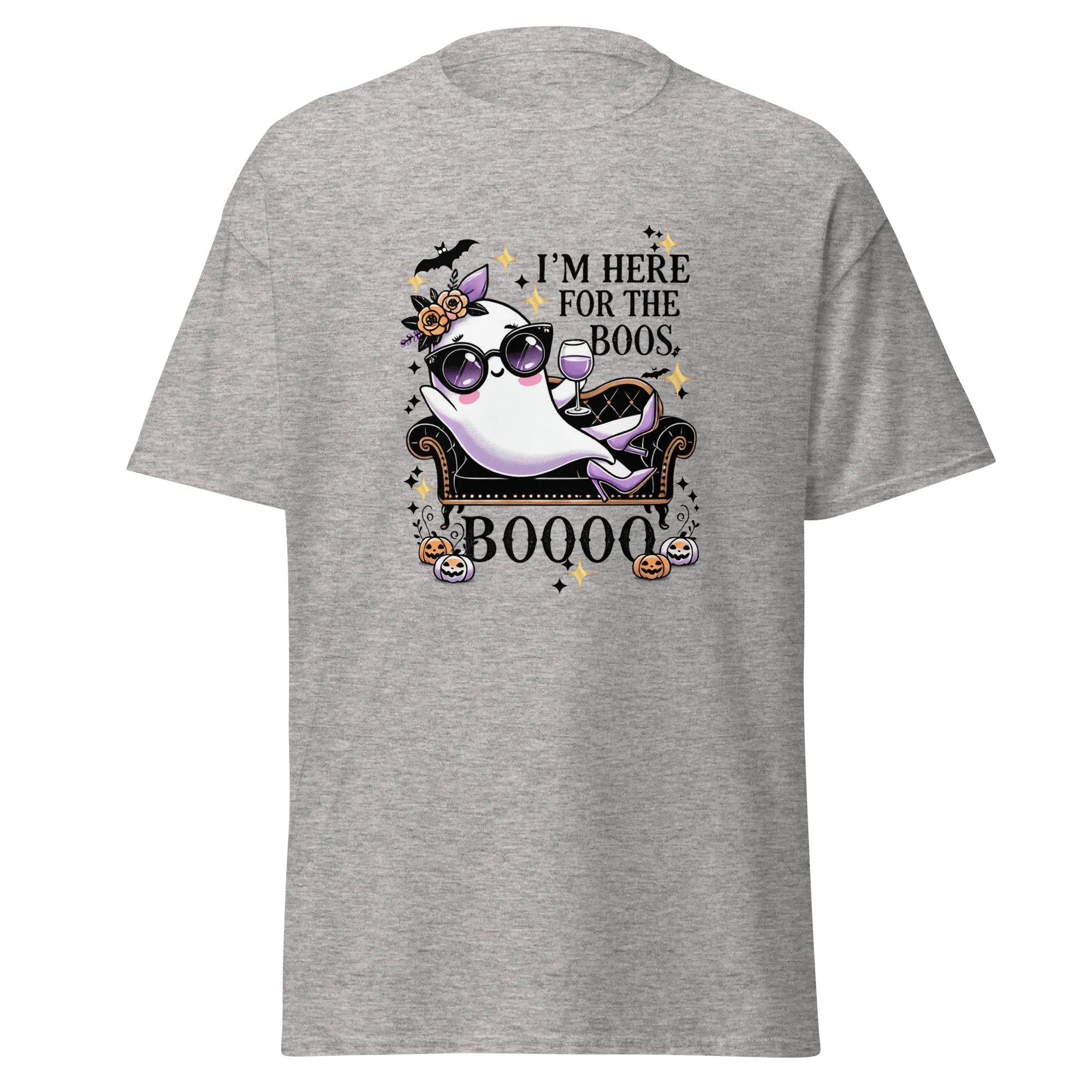 I'm Here For The Boos - Halloween T-Shirt - Fun Ghost Halloween T-Shirt