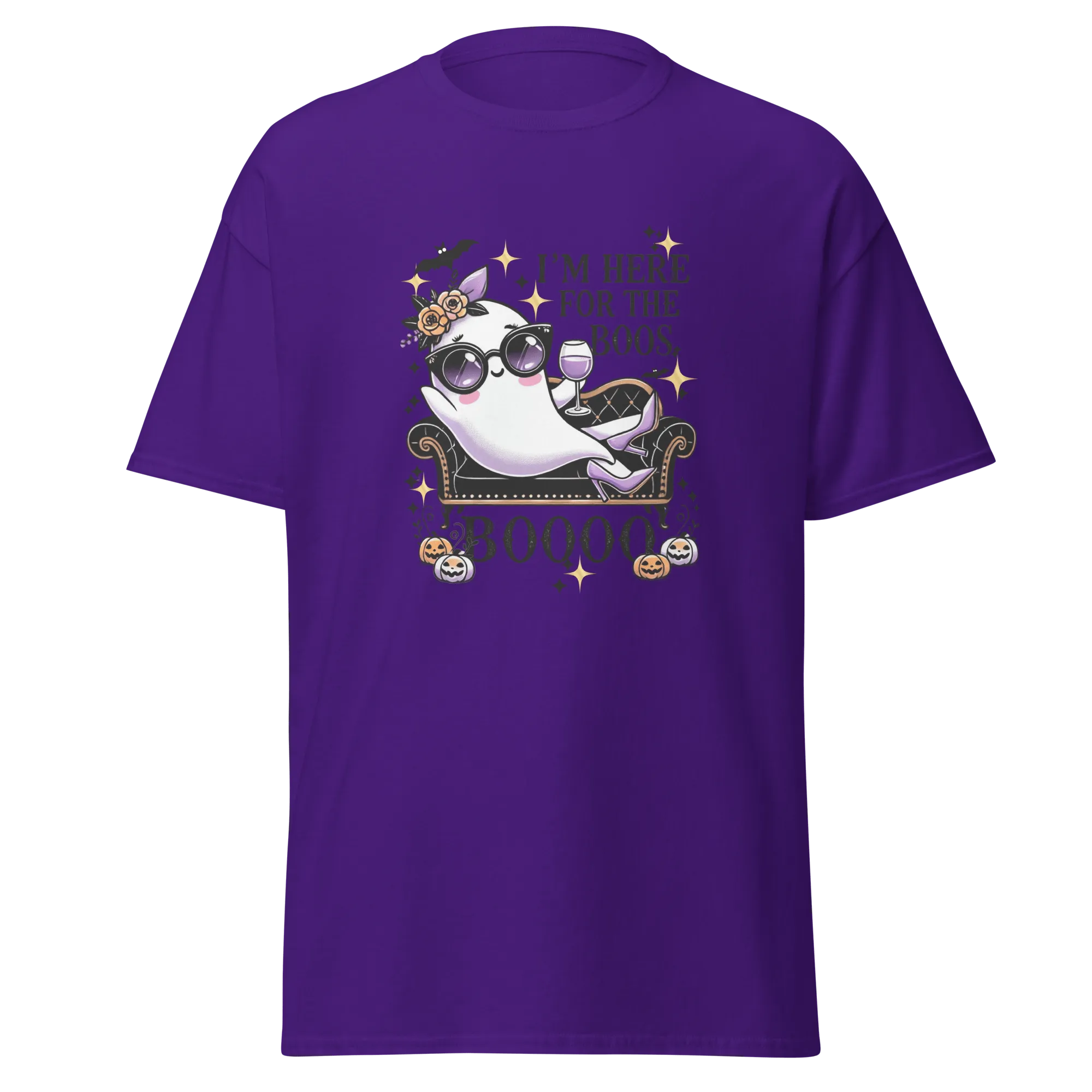 I'm Here For The Boos - Halloween T-Shirt - Fun Ghost Halloween T-Shirt