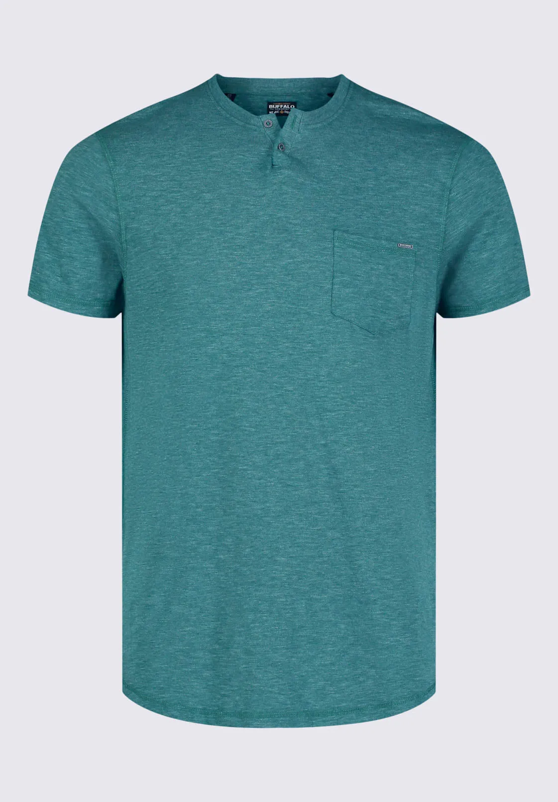 Kadyo Men's Pocket Henley Top in Aventurine Green - BM24345