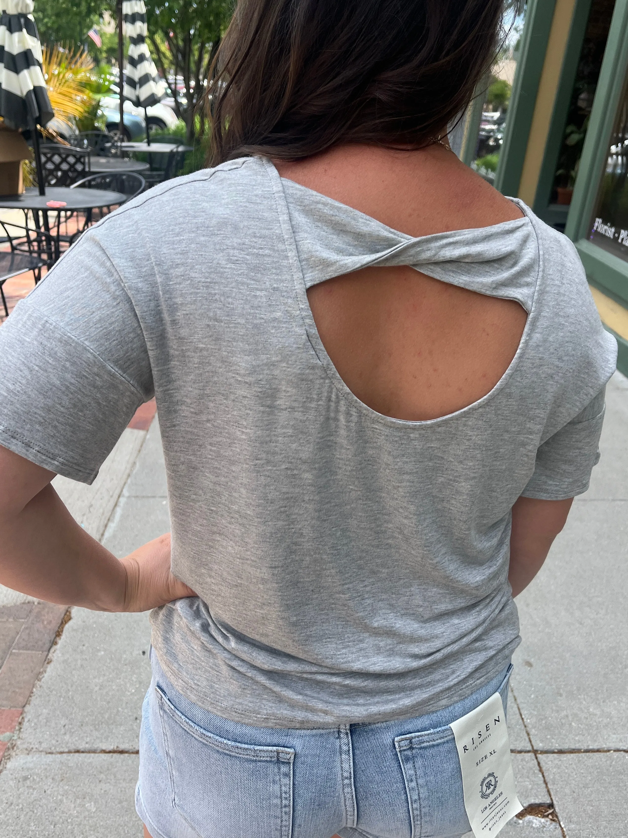 Keyhole Twist Back Tee