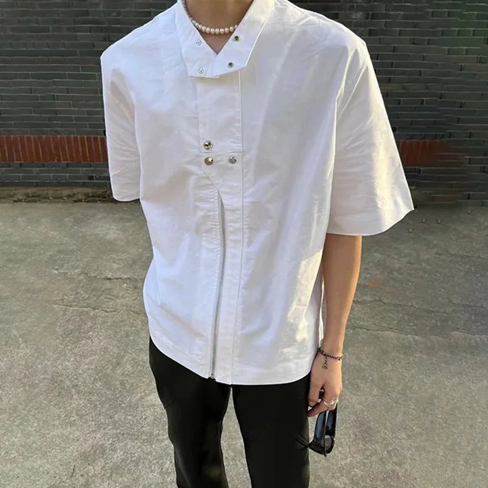 Korean Functional Shirts Men's Spring Summer Zipper Shirt