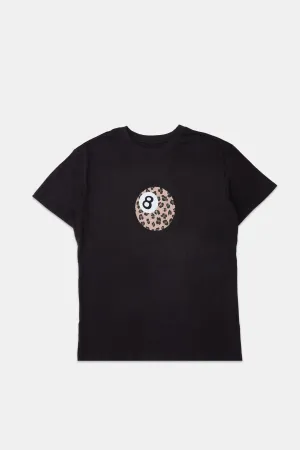 Leopard 8 Ball Graphic Boyfriend Tee
