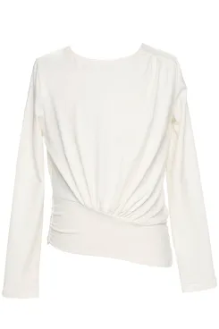 Little I Big Girls Asymmetric Pleated Elevated Long Sleeve Top