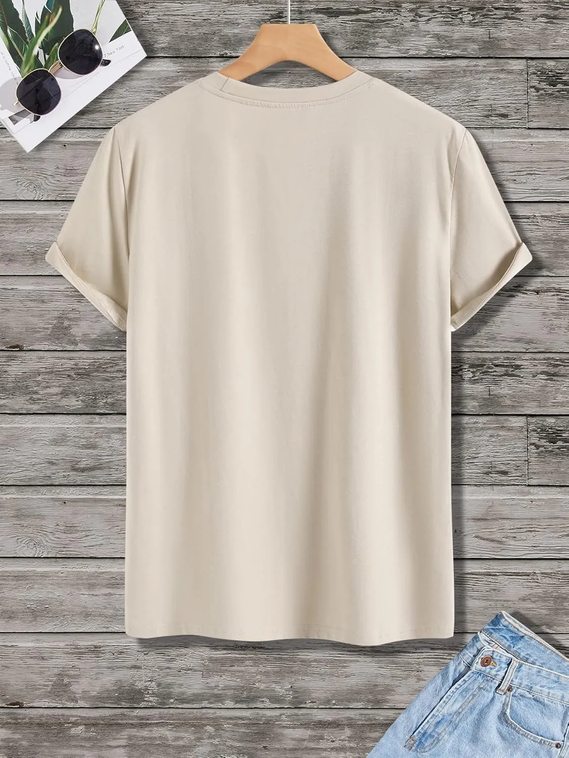 Men's Graphic Tees Floral Print Short Sleeve Crew Neck Vintage Tee Shirt Casual Summer Tee Tops