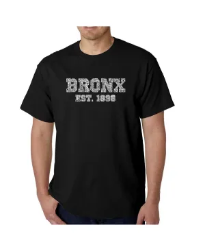Men's T-shirt word art - popular Bronx, New York boroughs LA Pop Art, black