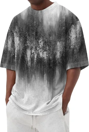 Men's Tie Dye T-Shirt Oversized Gradient Color Short Sleeve T-Shirt Summer Casual Crew Neck Loose Fit Tee Shirts