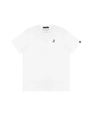 Mens V Neck Jersey T-shirt - White A11