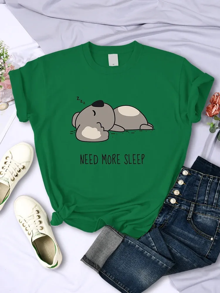 Need More Sleep Cartoon Bear Womens T-Shirt