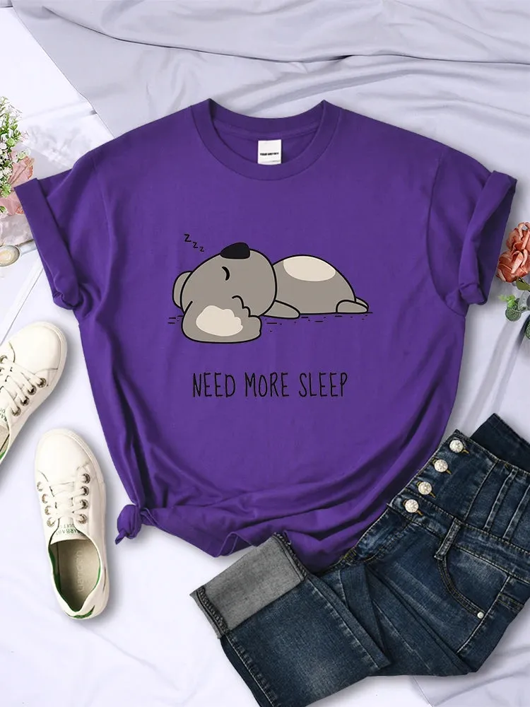 Need More Sleep Cartoon Bear Womens T-Shirt