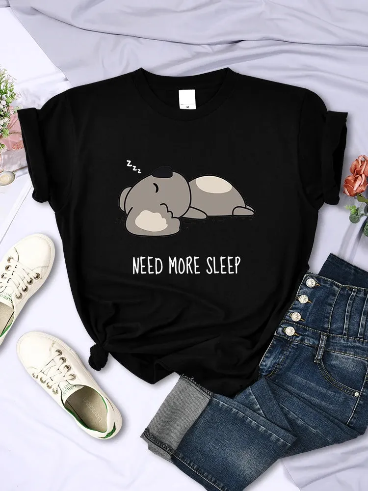 Need More Sleep Cartoon Bear Womens T-Shirt