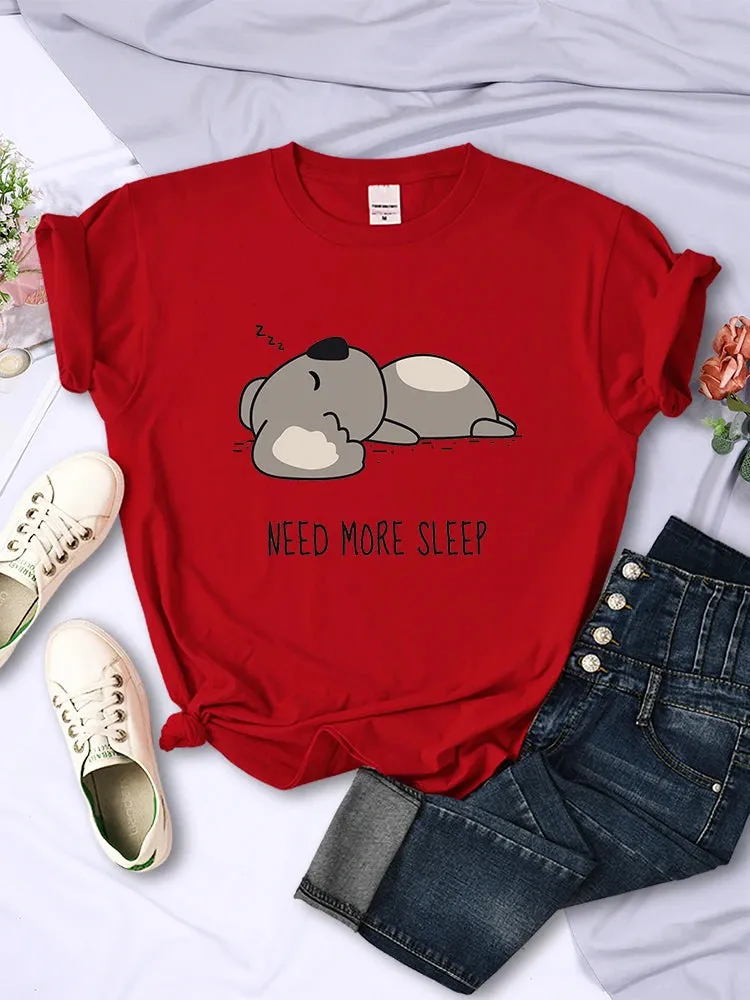 Need More Sleep Cartoon Bear Womens T-Shirt