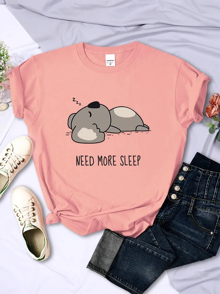 Need More Sleep Cartoon Bear Womens T-Shirt