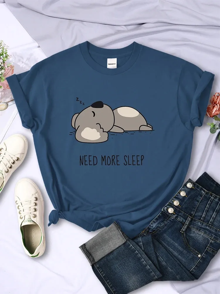 Need More Sleep Cartoon Bear Womens T-Shirt