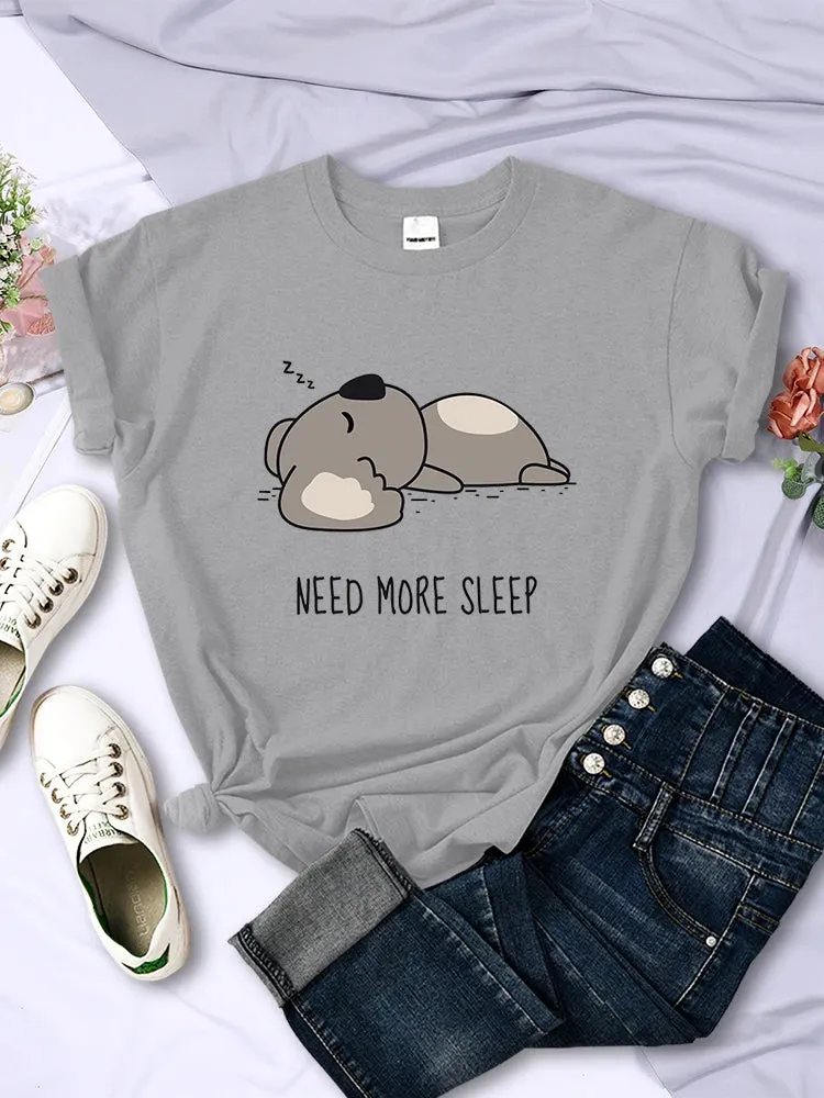Need More Sleep Cartoon Bear Womens T-Shirt