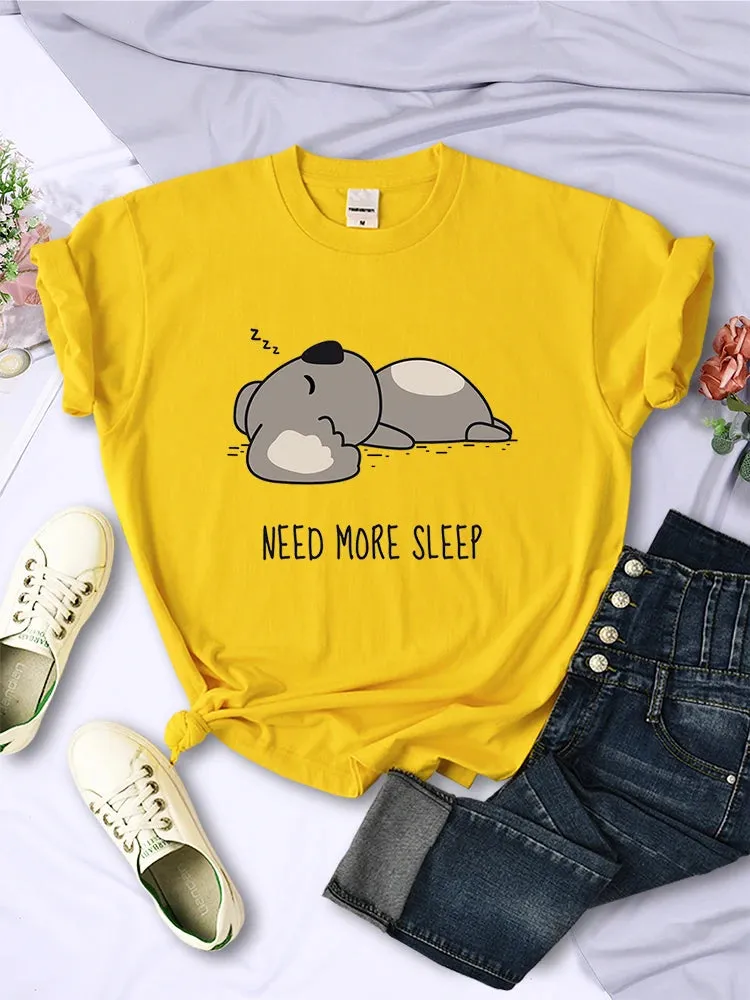 Need More Sleep Cartoon Bear Womens T-Shirt