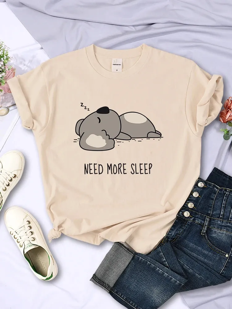 Need More Sleep Cartoon Bear Womens T-Shirt