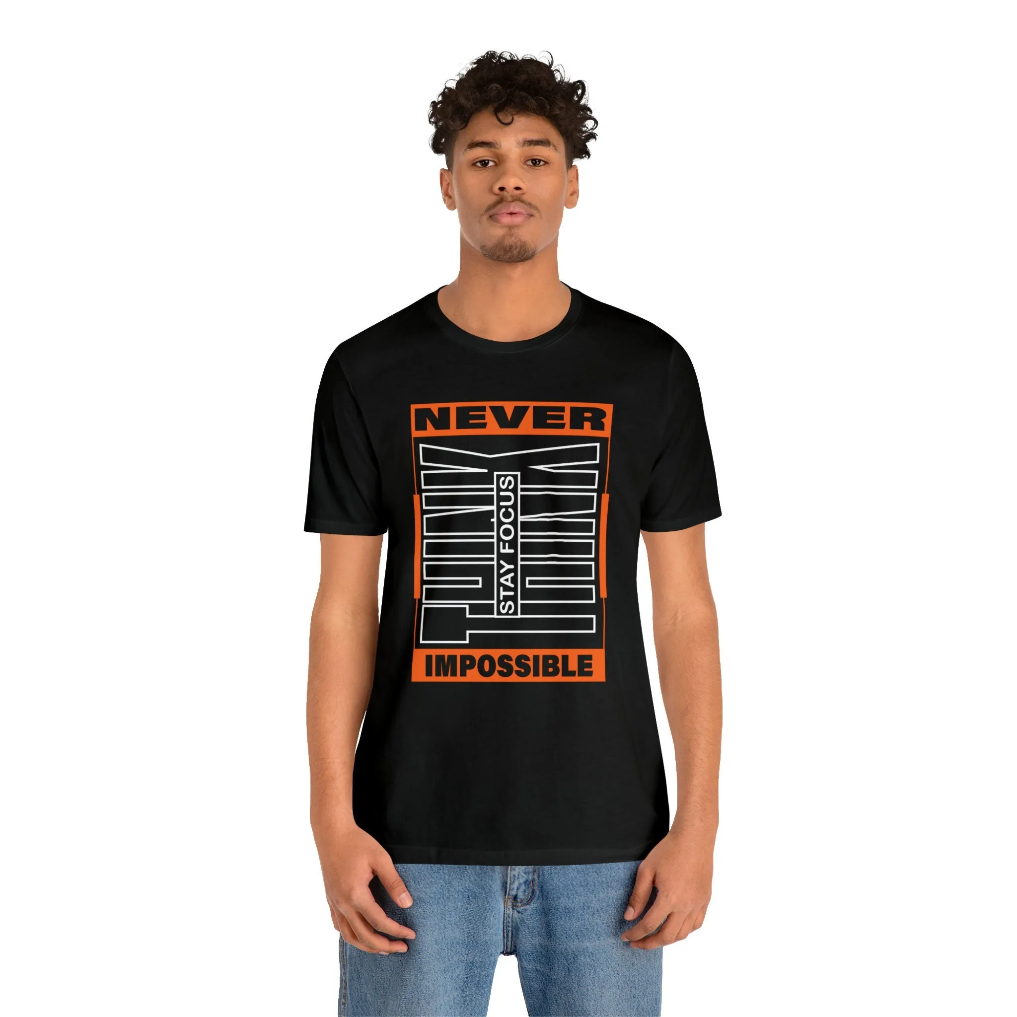 Never Think Impossible Sports t-shirts | Prints ideas for Friends Tight-Fitting Casual Colorful Exercise shirts