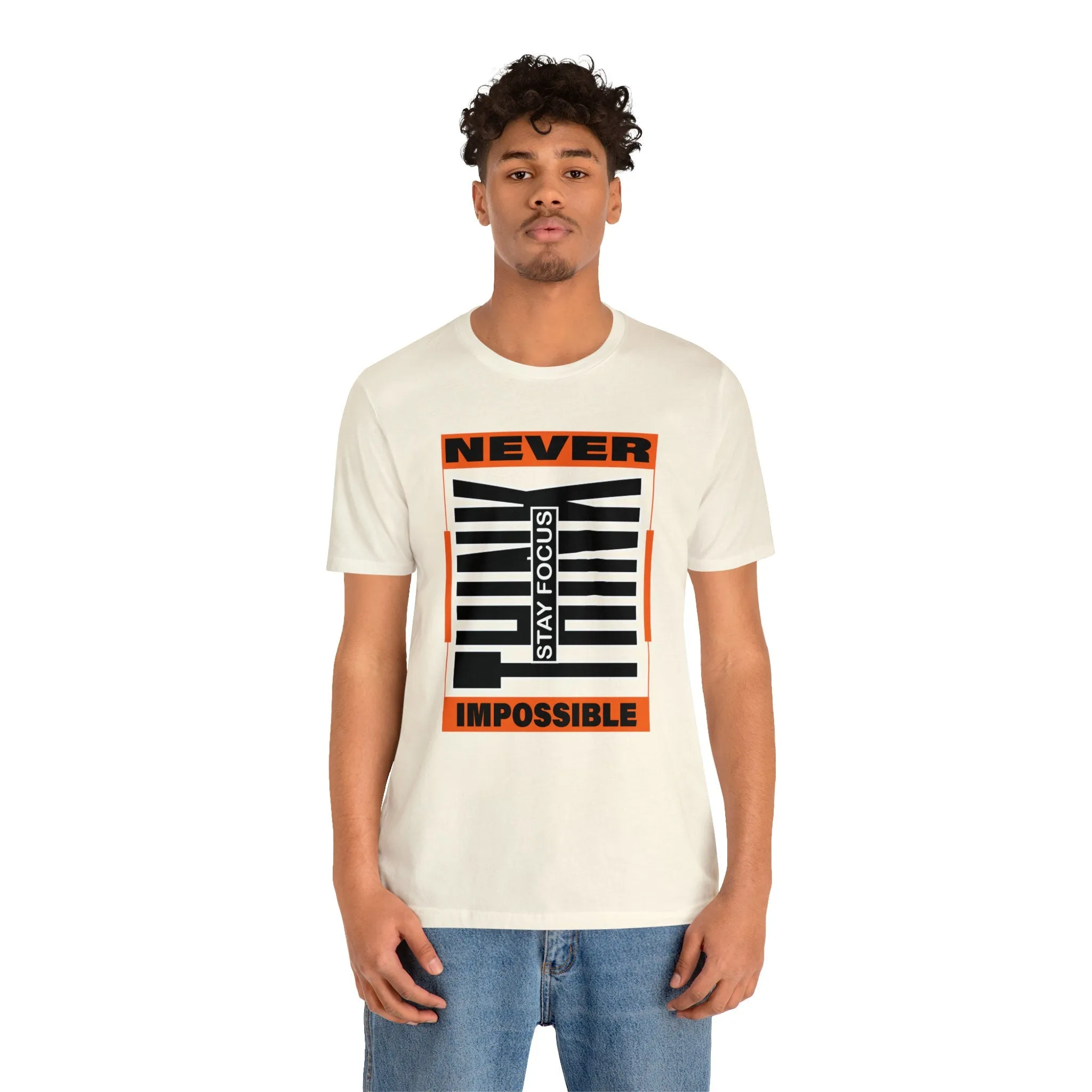 Never Think Impossible Sports t-shirts | Prints ideas for Friends Tight-Fitting Casual Colorful Exercise shirts