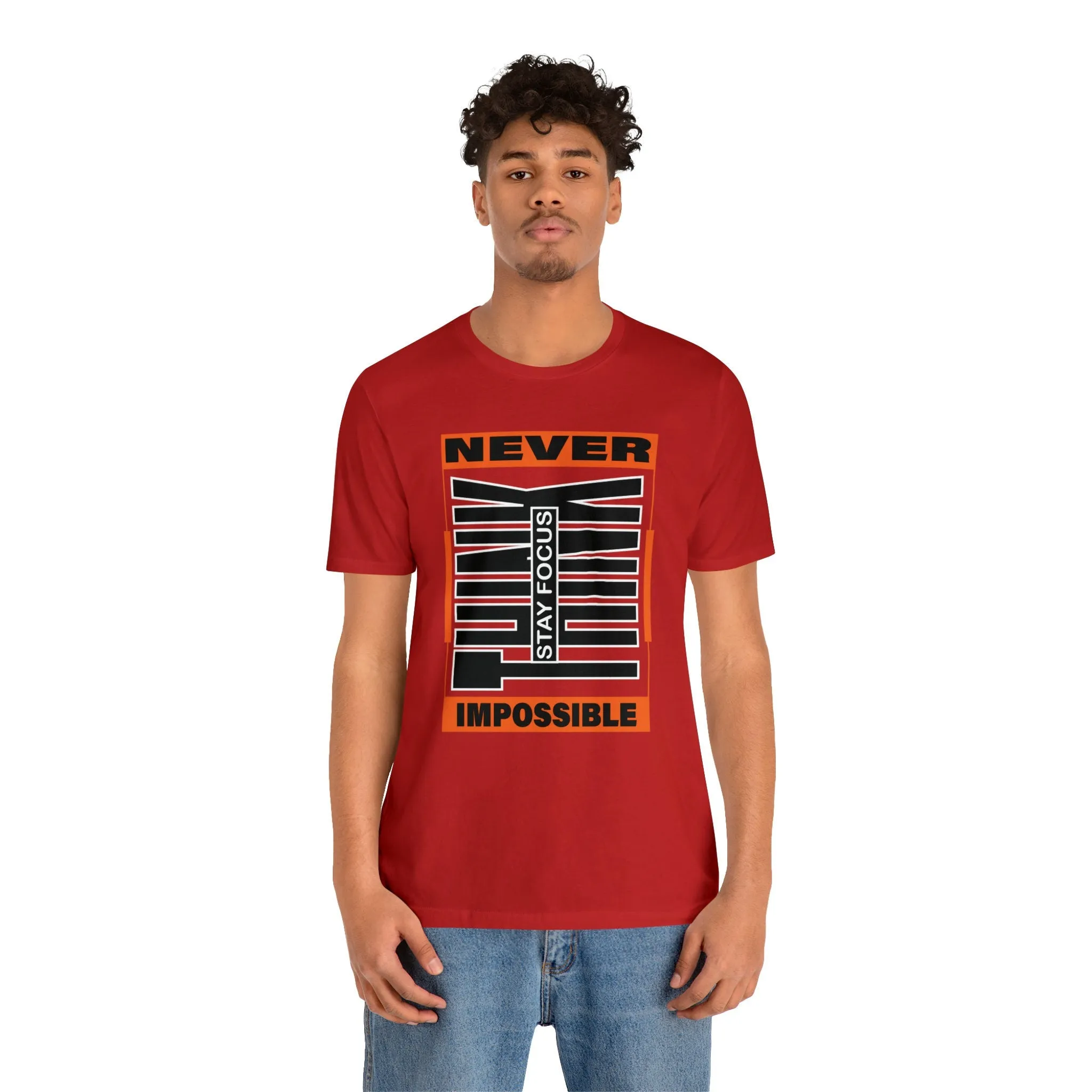 Never Think Impossible Sports t-shirts | Prints ideas for Friends Tight-Fitting Casual Colorful Exercise shirts
