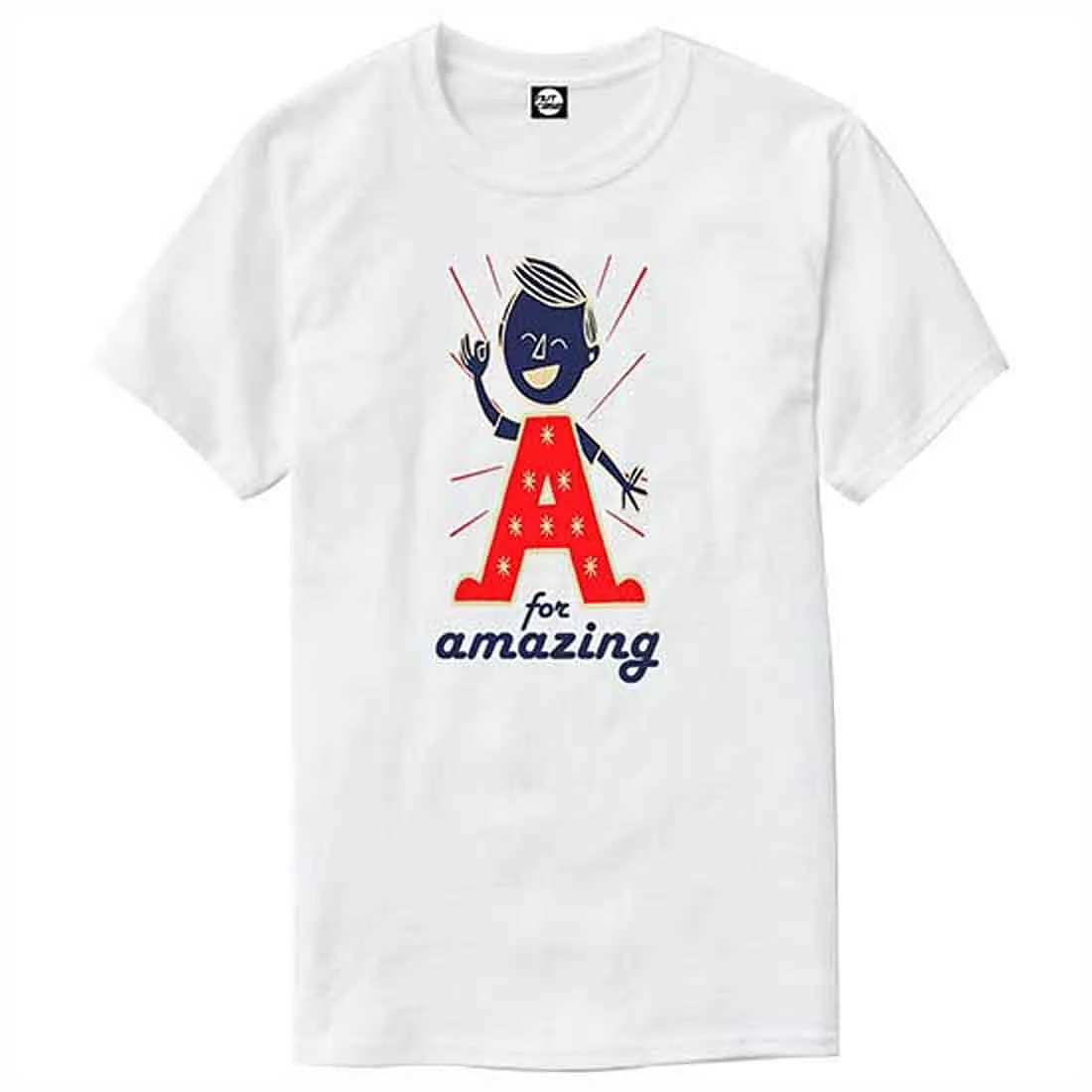 Nutcase Designer Round Neck Men's T-Shirt Wrinkle-Free Poly Cotton Tees - A for Amazing
