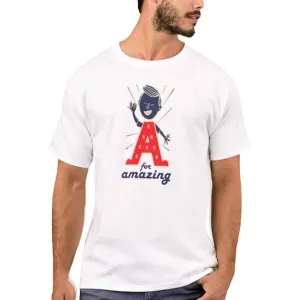 Nutcase Designer Round Neck Men's T-Shirt Wrinkle-Free Poly Cotton Tees - A for Amazing