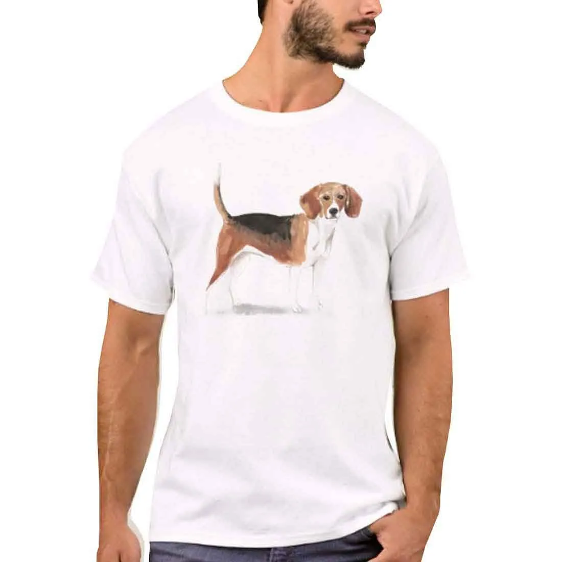 Nutcase Designer Round Neck Men's T-Shirt Wrinkle-Free Poly Cotton Tees - Cute Dog