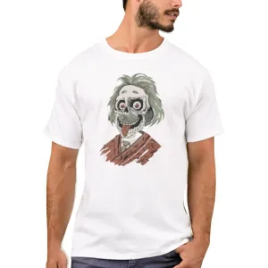 Nutcase Designer Round Neck Men's T-Shirt Wrinkle-Free Poly Cotton Tees - Einstein Zombie