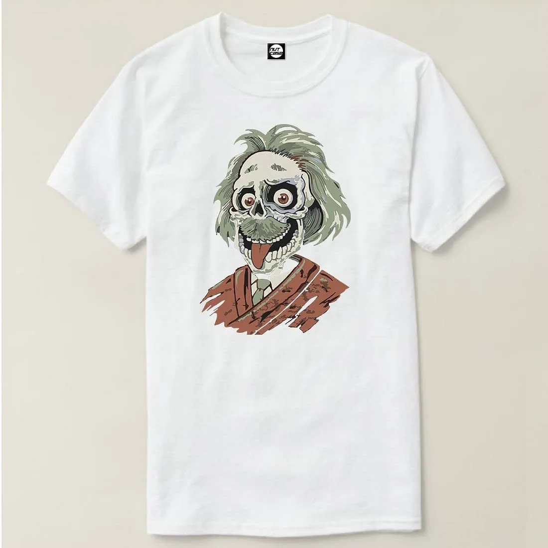 Nutcase Designer Round Neck Men's T-Shirt Wrinkle-Free Poly Cotton Tees - Einstein Zombie